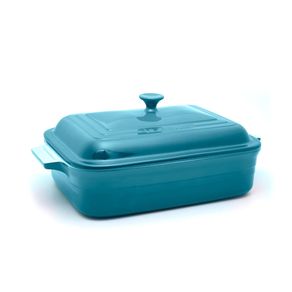Travessa Retangular com Tampa 32cm Azul Caribe Le Creuset