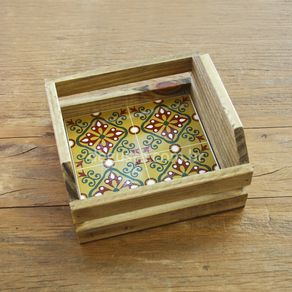 Caixote Pinus 1 Azulejo Porcelana e Cia