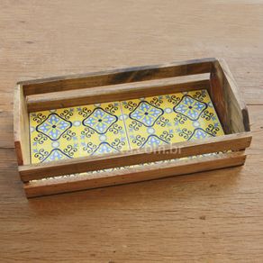 Caixote Pinus 2 Azulejos Porcelana e Cia
