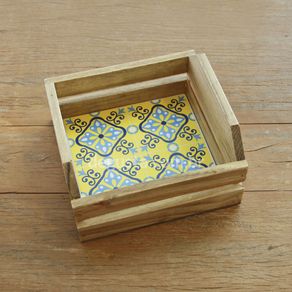 Caixote Pinus 1 Azulejo Porcelana e Cia