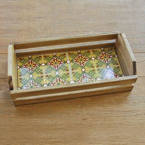 Caixote Pinus 2 Azulejos Porcelana e Cia
