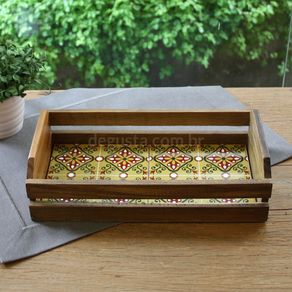 Caixote Pinus 2 Azulejos Porcelana e Cia