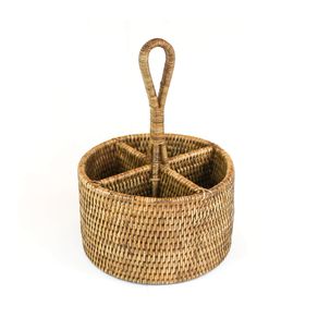 Porta Talheres Redondo Rattan Paya Unid.