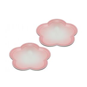 Jogo de 2 Pratos flor de cerâmica Le Creuset
