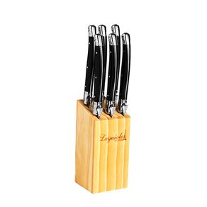 Conjunto Facas Luxo com Suporte Preto 6 peças