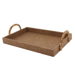 Bandeja com Alça Bambu 55cm Marrom Unid.