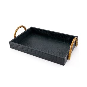 Bandeja com Alça Bambu 50cm Preto