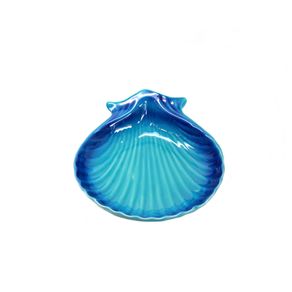 Petisqueira Concha Ornamental Degrade Bis/Turquesa 23x20x6cm Luiz Salvador