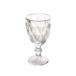Conjunto Taças Diamond Fio de Ouro Transparente 325ml 6 Peças Lyor