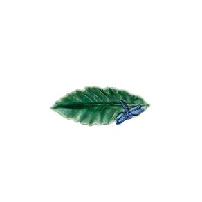 Prato Folha Castanha Libélula 16cm Bordalo Pinheiro