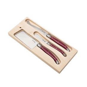 Conjunto Facas para Queijo Luxo Bordeaux 3 peças
