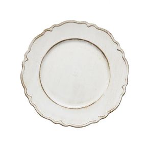 Sousplat Moon 33cm Branco 2 Peças