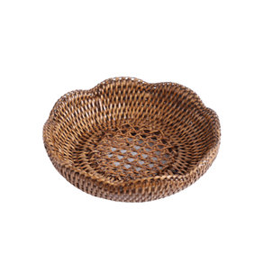 Bandeja Redonda Lotus Rattan 25,5cm Ishela