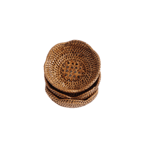 Bandeja Redonda Lotus Rattan 12cm Ishela