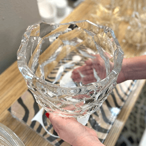 Murano Vaso Lapidado Transparente Unid.