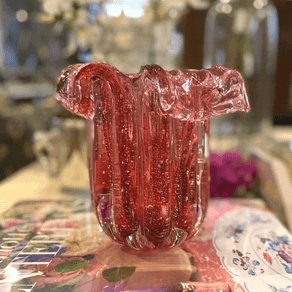 Murano Vaso Fiori com Ouro Pink Unid.