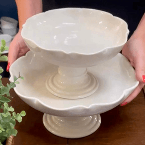 Fruteira Italiana Branco 25cm Rosa dos Ventos