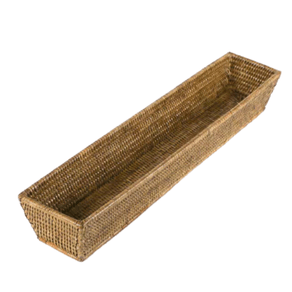 Cesta Retangular Sunrise Rattan 62cm Natural Home