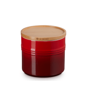 Pote Com Tampa de Madeira Vermelho 1,1L Le Creuset