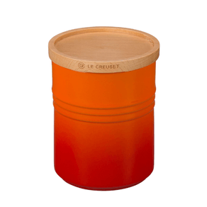 Pote Com Tampa de Madeira Laranja 1,9L Le Creuset