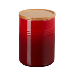 Pote Com Tampa de Madeira Vermelho 1,9L Le Creuset