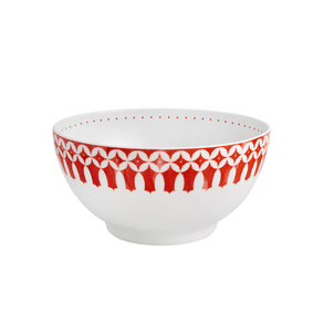Saladeira Sevilla Porcelana 28cm 3,09L Branco e Coral Vista Alegre