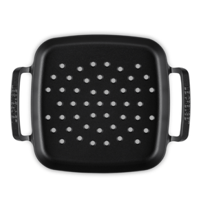 Cesta Perfurada Quadrada Ferro Fundido Esmaltado 30cm Alpine Black Le Creuset