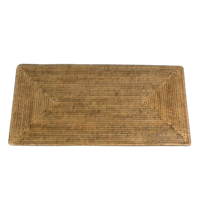 Centro de Mesa Paya Rattan Retangular 80cm x 40cm Natural Home
