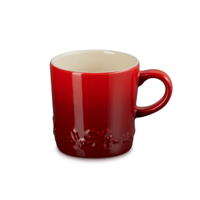 Caneca Cappuccino Holly 200ml Cerâmica Premium Vermelha Natal Le Creuset