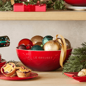 Multi Bowl Holly Cerâmica Premium Natal Cereal Salada Vermelho 3,6L 500ml Le Creuset