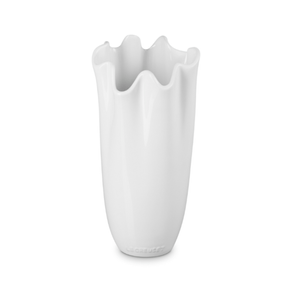 Vaso Ruffle Cerâmica Premium Borda Franzida Decoração 2 Litros Branco Le Creuset