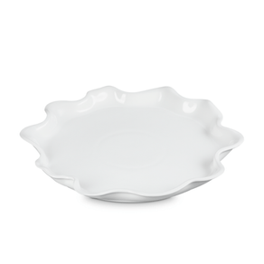 Prato de Servir Ruffle Cerâmica Premium Grande 36cm Branco Le Creuset
