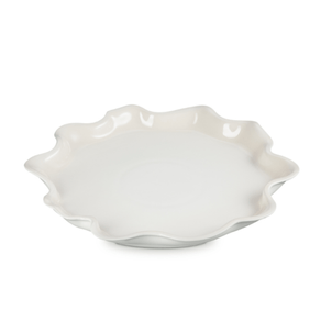 Prato de Servir Ruffle Cerâmica Premium Grande 36cm Meringue Le Creuset