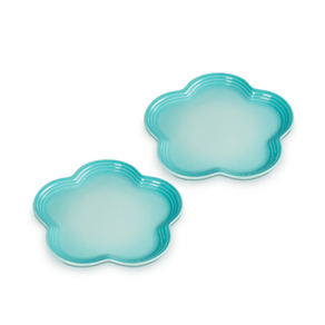 Set 2 Pratos Flower 23cm Cool Mint Le Creuset