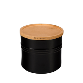 Pote Com Tampa de Madeira Black Onix 1,1L Le Creuset